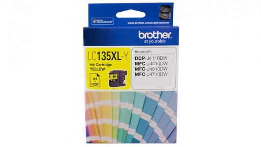 BROTHER 135XL YELLOW GENUINE HIGH CAPACITY INK CARTRIDGE.