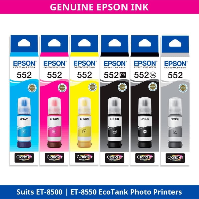 BROTHER T552 GENUINE ECO-TANK 6 BOTTLE PACK.