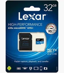 Lexar High Performance 633x Micro SDHC UHS-I Card - 32GB