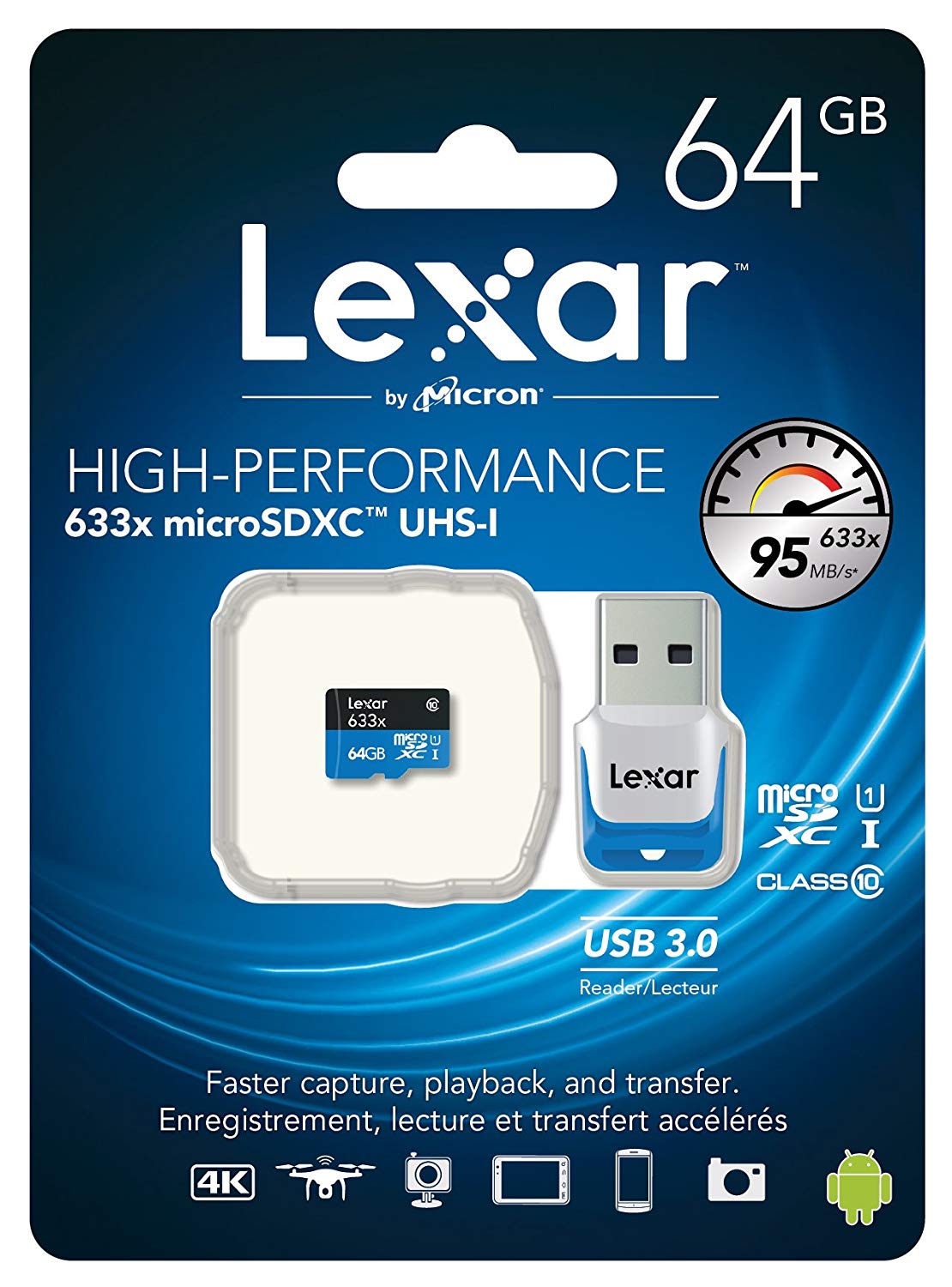 Lexar High Performance 633x Micro SDHC UHS-I Card - 64GB