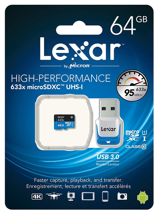 Lexar High Performance 633x Micro SDHC UHS-I Card - 64GB