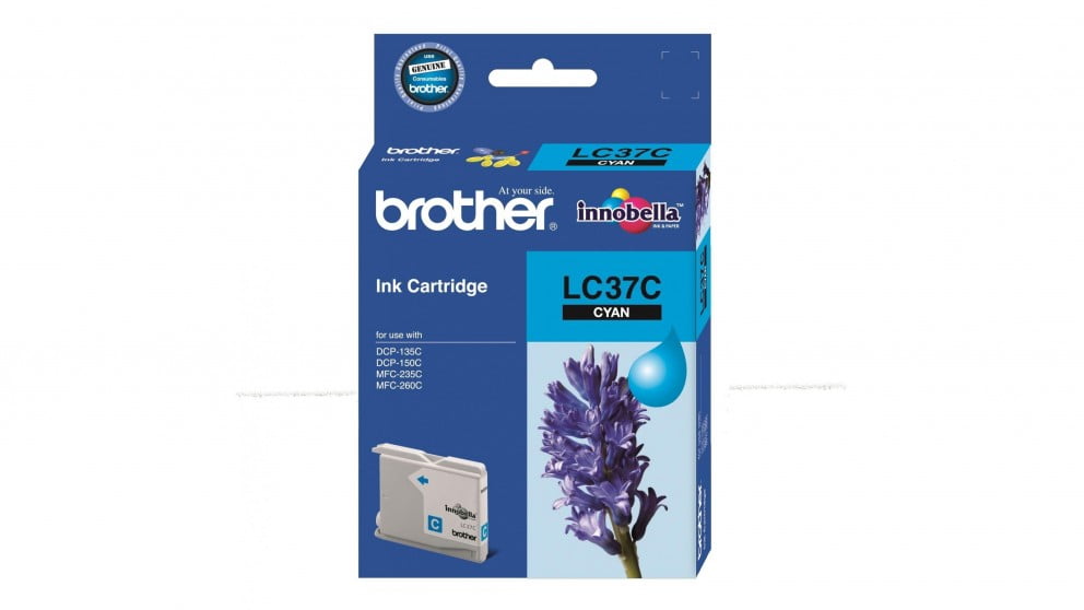 BROTHER LC37 CYAN GENUINE INK CARTRIDGE.