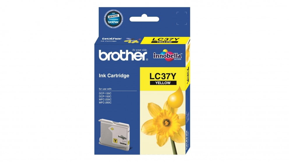 BROTHER LC37 YELLOW GENUINE INK CARTRIDGE.