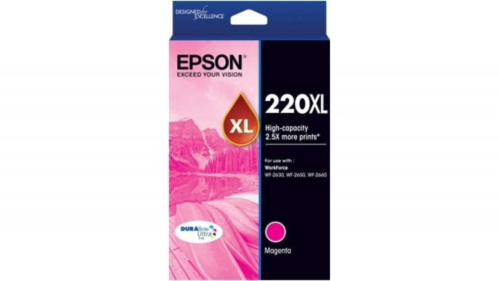EPSON 220XL MAGENTA GENUINE HIGH CAPACITY INK CARTRIDGE.