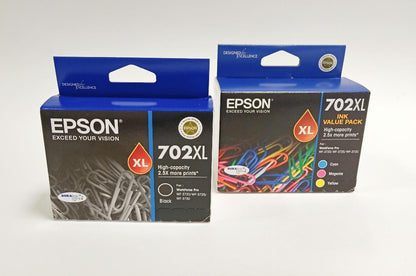 Epson 702XL Genuine 4-Ink High Capacity Original Value Pack