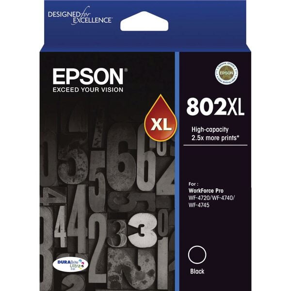 Epson 802XL Black Genuine High Capacity Ink Cartridge