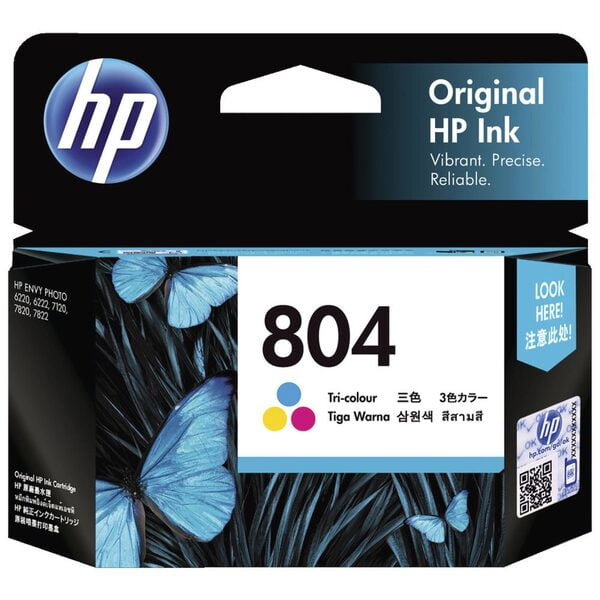 HP 804 TRI-COLOUR GENUINE INK CARTRIDGE.