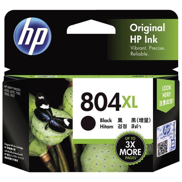 HP 804XL GENUINE BLACK ORIGINAL HIGH CAPACITY INK CARTRIDGE.
