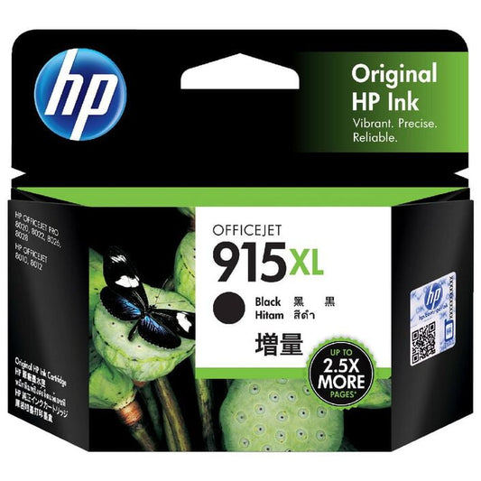HP 915XL BLACK GENUINE HIGH CAPACITY INK CARTRIDGE.