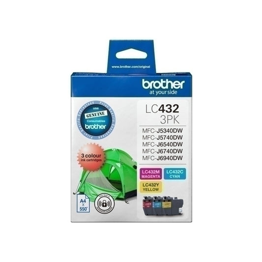 BROTHER LC-432 GENUINE COLOUR 3-INK VALUE PACK.