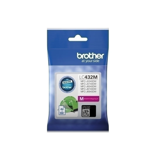 BROTHER LC-432 MAGENTA GENUINE INK CARTRIDGE.