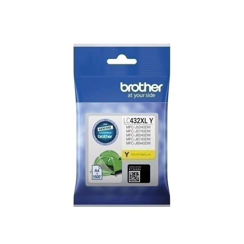 BROTHER LC-432XL YELLOW GENUINE HIGH CAPACITY INK.