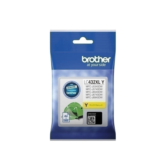 BROTHER LC-432XL YELLOW GENUINE HIGH CAPACITY INK.