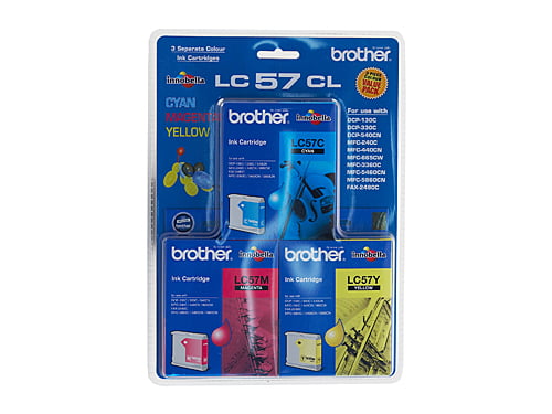 BROTHER LC-57 GENUINE 3-INK COLOUR VALUE PACK.