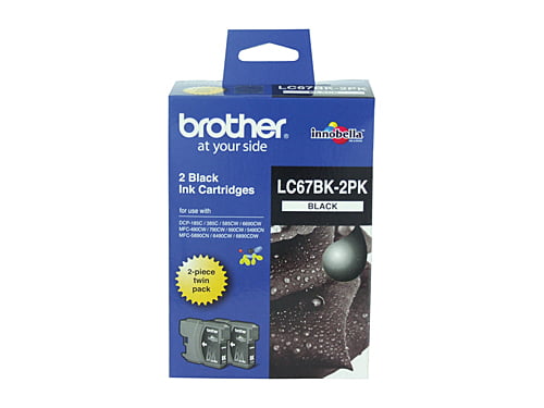 Brother LC67 Black Twin Pack Genuine Ink Cartridges