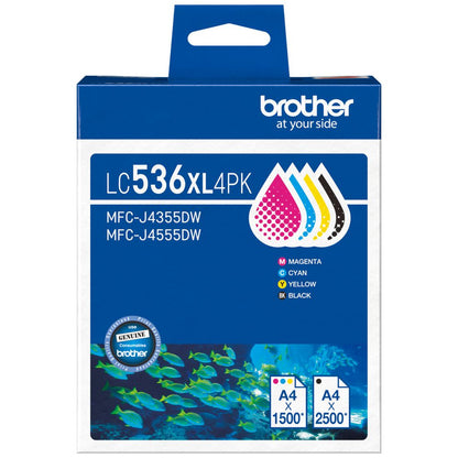 BROTHER LC-536XL GENUINE 4-INK VALUE PACK. FREE DELIVERY.