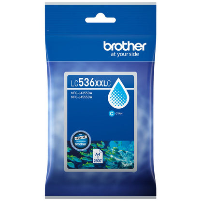 BROTHER LC-536XXL GENUINE EXTRA HIGH CAPACITY 3-INK COLOUR VALUE PACK.