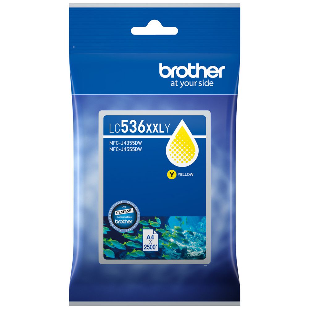 BROTHER LC-536XXL GENUINE EXTRA HIGH CAPACITY 3-INK COLOUR VALUE PACK.