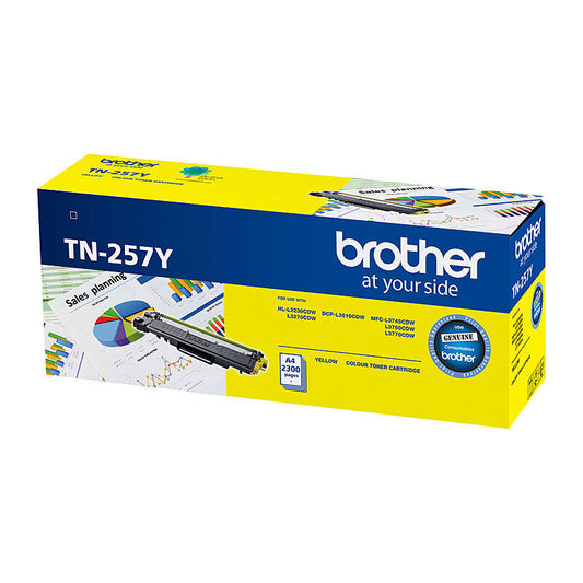 Brother TN-257 Yellow Genuine Toner Cartridge.