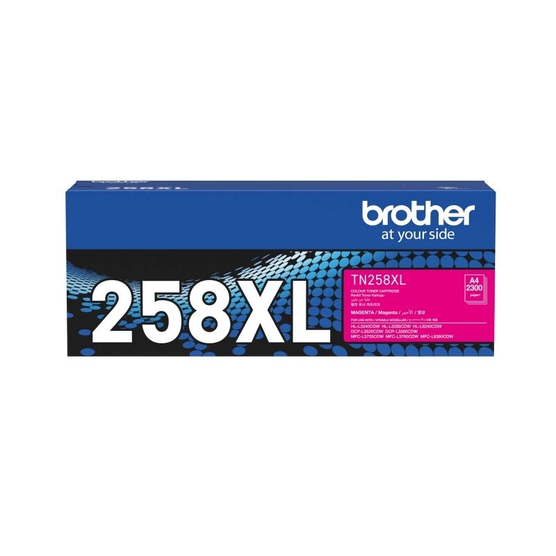 BROTHER TN-258XL MAGENTA HIGH YIELD TONER.