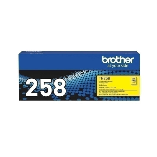 BROTHER TN-258 YELLOW GENUINE TONER.