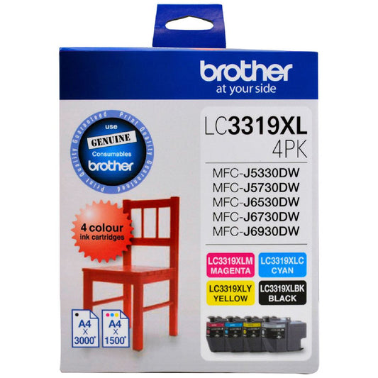 FREE DELIVERY. BROTHER LC-3319XL GENUINE 4-INK ORIGINAL VALUE PACK.