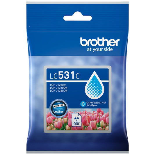 Brother LC-531 Cyan Genuine Ink Cartridge.