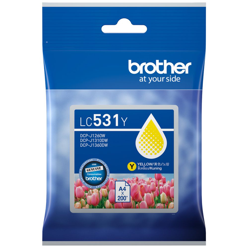 Brother LC-531 Yellow Genuine Ink Cartridge.