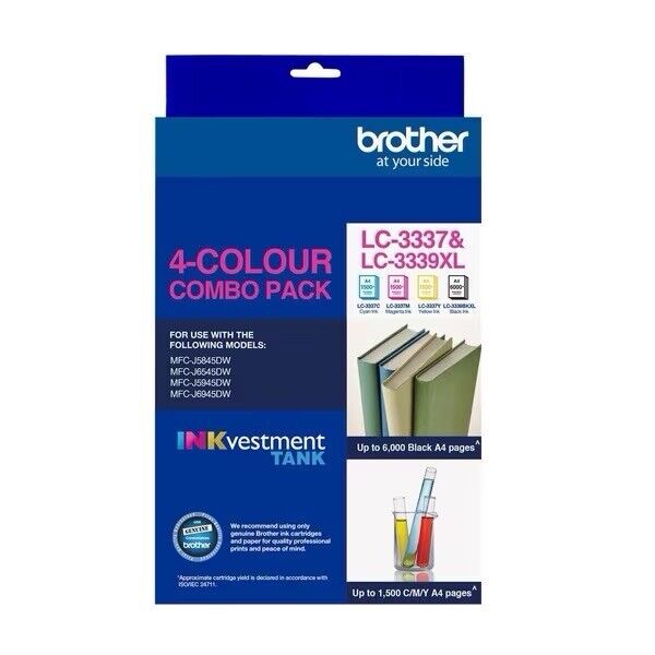 BROTHER LC-3339XL BK/ LC-3337 CMY GENUINE 4-INK VALUE PACK.
