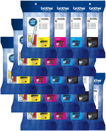 FIVE BROTHER LC-3339XL GENUINE 4-INK VALUE PACK. 20 INKS.
