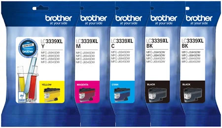 BROTHER LC-3339XL EXTRA BLACK GENUINE 5-INK VALUE PACK.