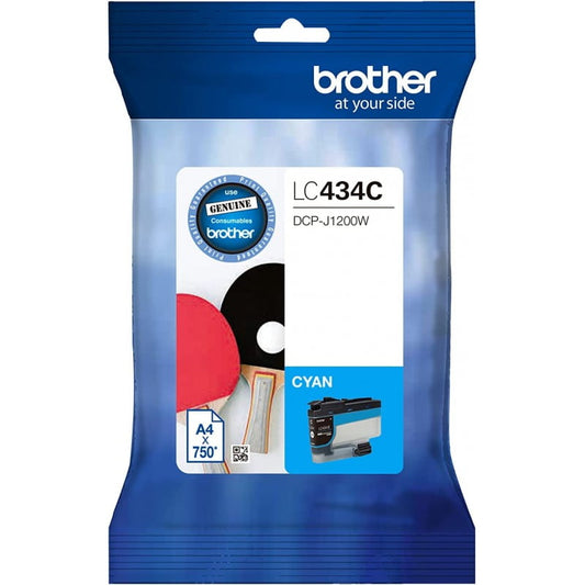 BROTHER LC-434 CYAN GENUINE INK CARTRIDGE.