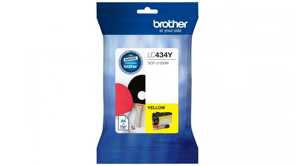BROTHER LC-434 YELLOW GENUINE INK CARTRIDGE.