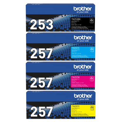 Brother TN-253 Black TN-257 Colours Genuine 4-Toner Value Pack.