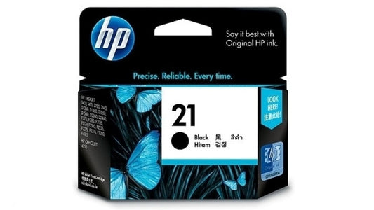 HP 21 BLACK GENUINE INK CARTRIDGE C9351AA. DAMAGE BOX SALE.