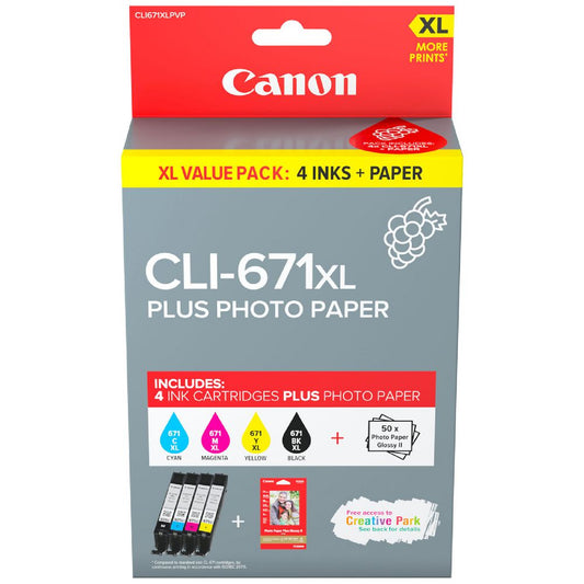 CANON CLI-671XL GENUINE 4-INK HIGH YIELD PHOTO VALUE PACK. DAMAGE BOX SALE.