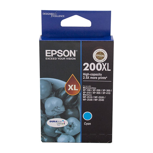 Epson 200 XL Cyan Genuine High Capacity Ink Cartridge.