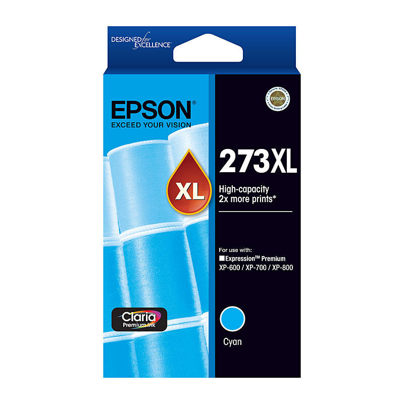 EPSON 273XL CYAN GENUINE HIGH CAPACITY INK CARTRIDGE.