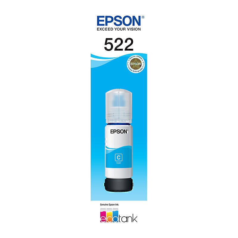 EPSON T522 CYAN ECO-TANK BOTTLE INK.