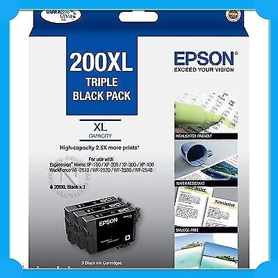 Epson 200XL Triple Black Genuine High Capacity Value Pack