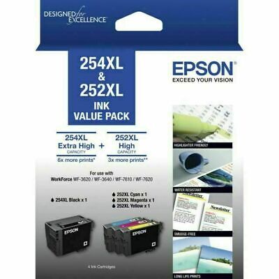 Epson 254 XL/ 252 XL Genuine 4-Ink High Yield Value Pack.