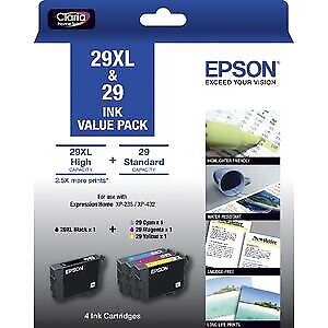 Epson Genuine 29XL Black and 3-Colors Standard Original Value Pack