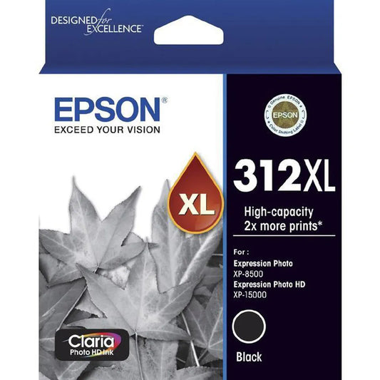 Epson 312XL Black Genuine High Capacity Ink.