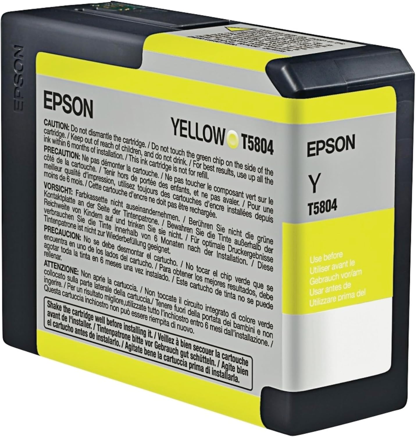 EPSON T5804 YELLOW GENUINE 80ML INK CARTRIDGE. NO BOX SALE.