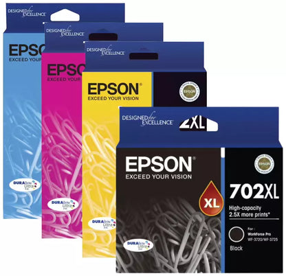 Epson 702XL Genuine 4-Ink High Capacity Original Value Pack