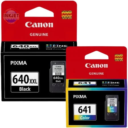 CANON PG-640XXL BLACK EXTRA HIGH CAPACITY & CL-641 COLOUR GENUINE COMBO.