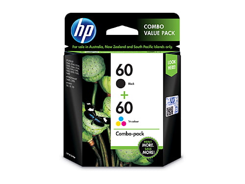 HP 60 BLACK & COLOUR GENUINE COMBO VALUE PACK.