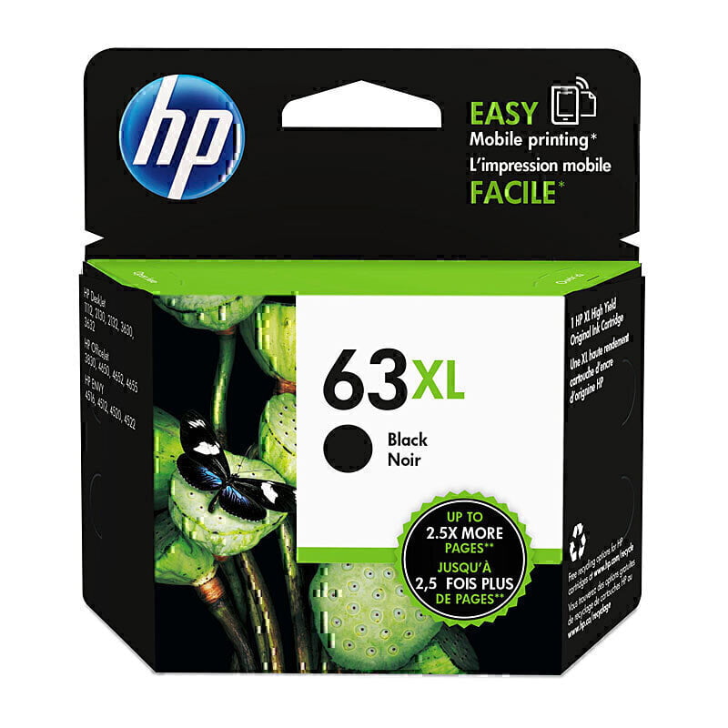 HP 63 XL BLACK GENUINE HIGH CAPACITY INK.