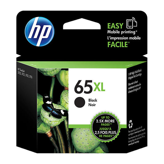 HP 65 XL BLACK GENUINE HIGH CAPACITY INK CARTRIDGE.