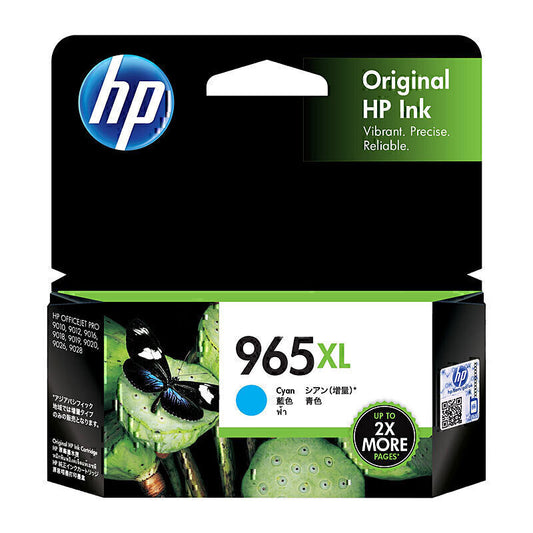 HP 965 XL CYAN GENUINE HIGH CAPACITY INK CARTRIDGE.